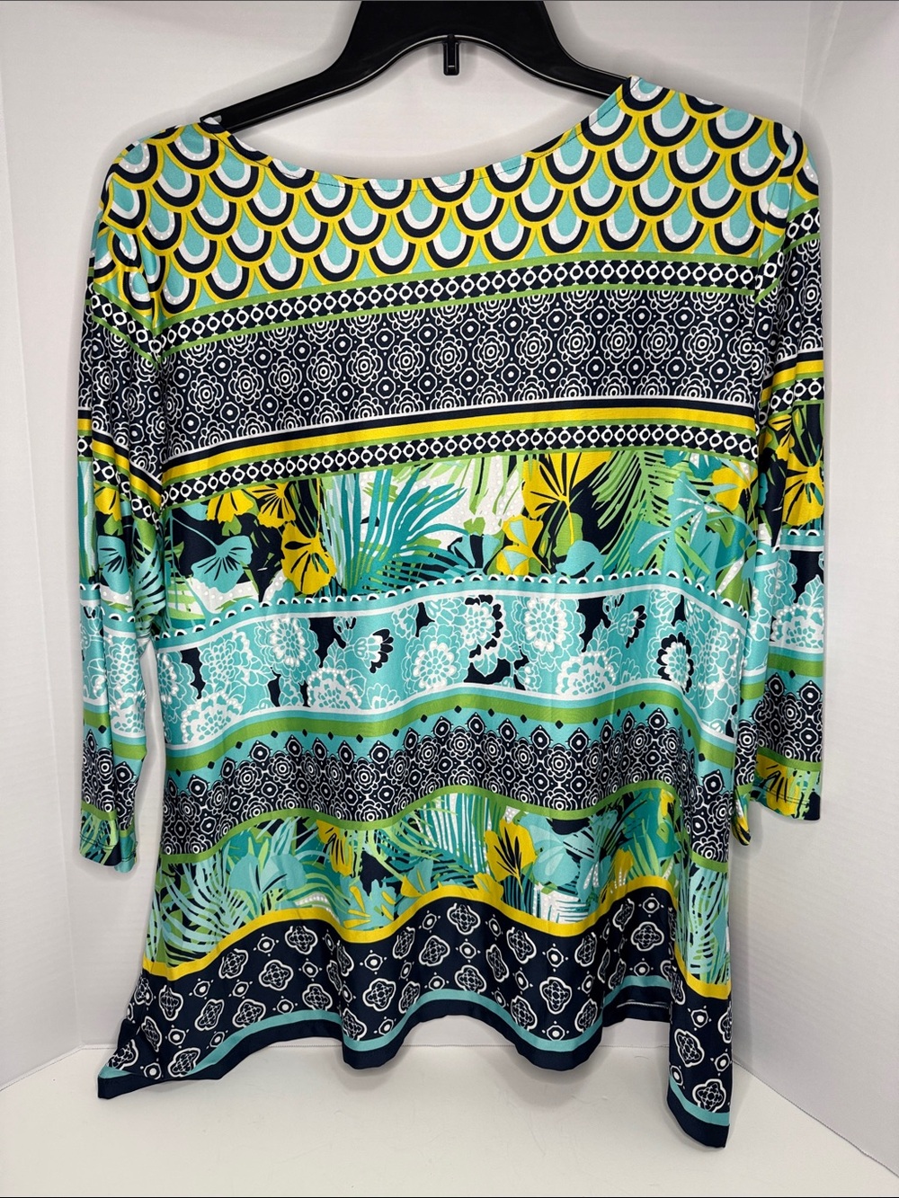 Ruby Rd. Navy, Teal & Yellow Patterned Tunic - Picture 4 of 5